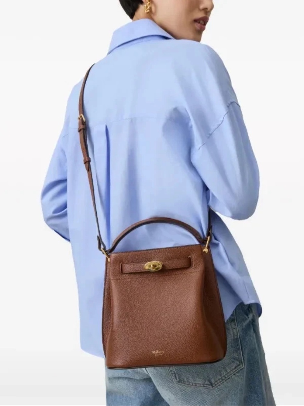 Mulberry Brown Leather Top-Handle Shoulder Bag
